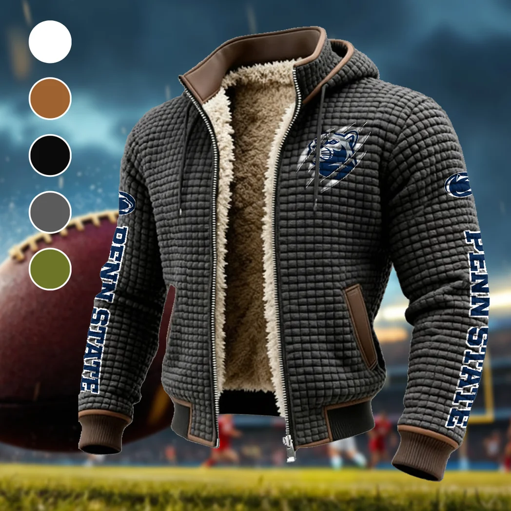 The Lion Power Fleece-Lined Hooded Jacket, Breathable Warmth Sport Jacket HVN1441PS - Grey