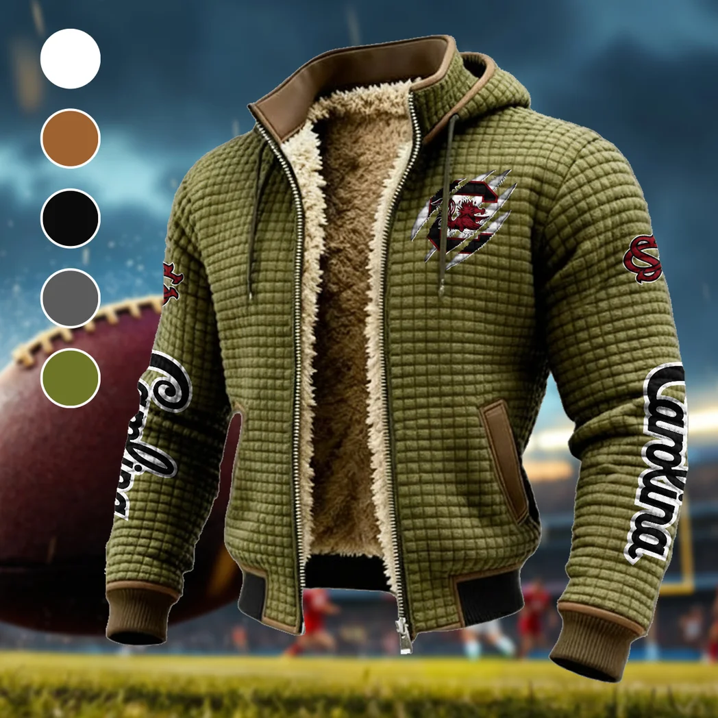 Columbia’s Finest Fleece-Lined Hooded Jacket, Modern Athletic Hybrid Parka HVN1441SC - Green