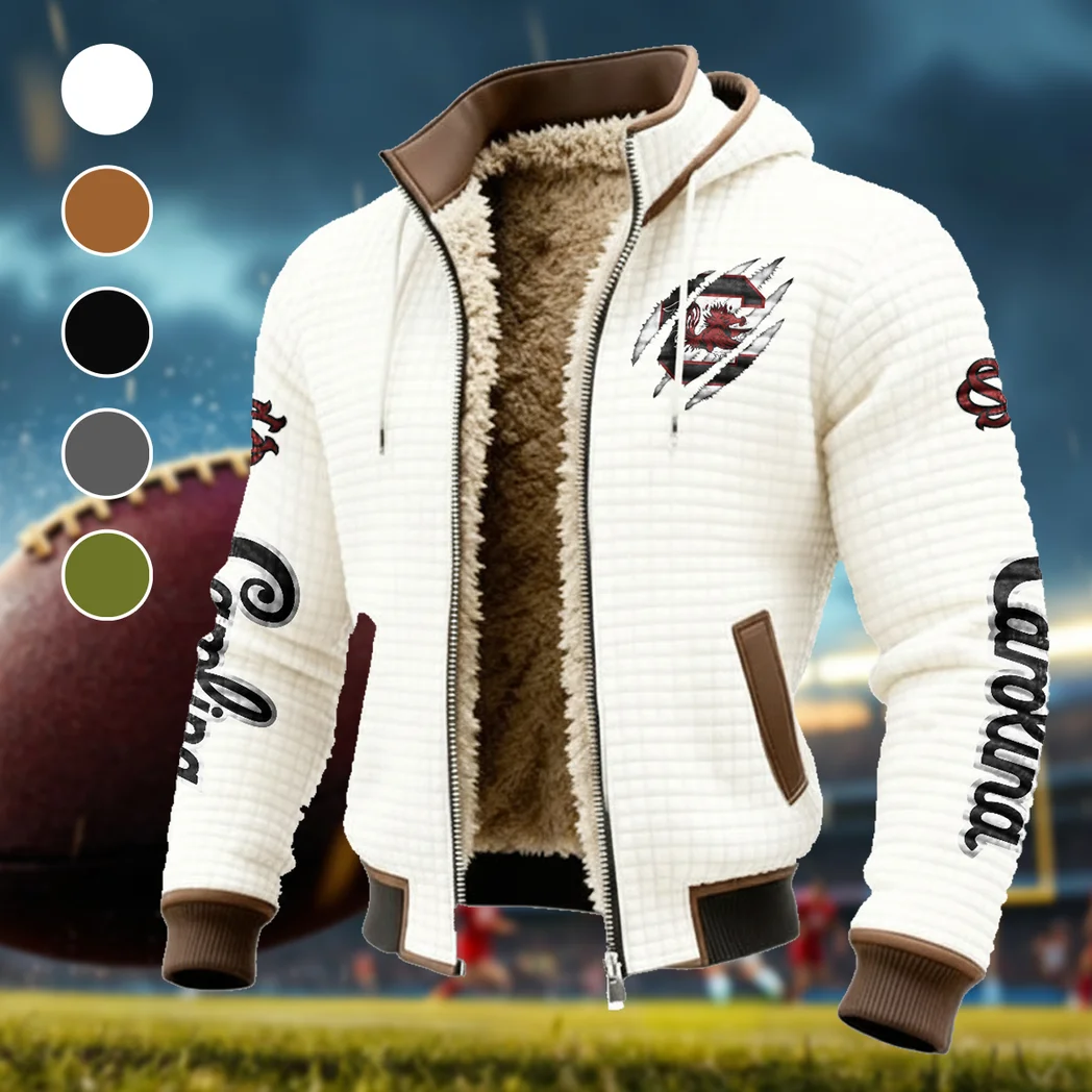 Columbia’s Finest Fleece-Lined Hooded Jacket, Modern Athletic Hybrid Parka HVN1441SC - White