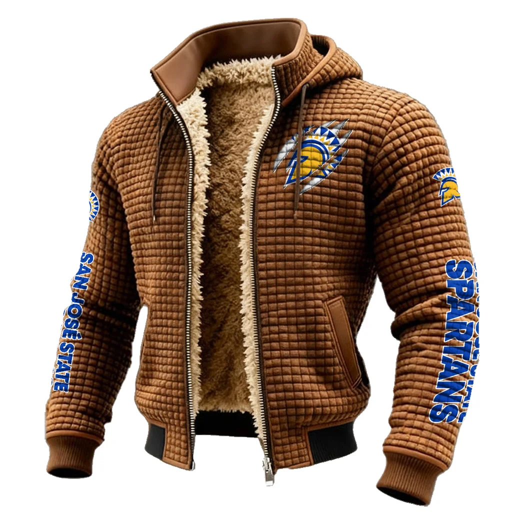 The Spartan Elite Fleece-Lined Hooded Jacket, Endurance Sport Thermal Hoody HVN1441SJ - brown - Image 2