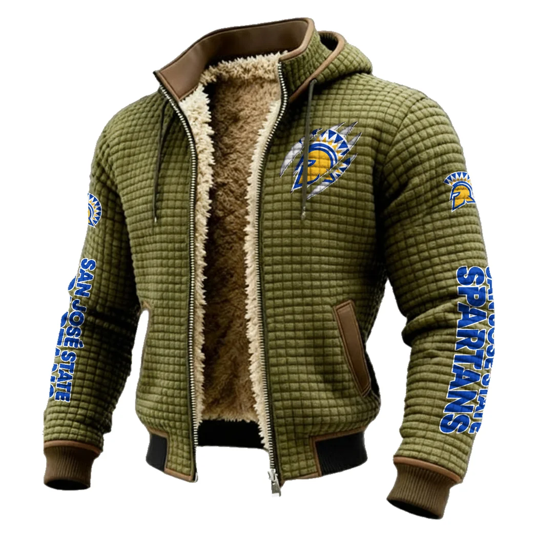 The Spartan Elite Fleece-Lined Hooded Jacket, Endurance Sport Thermal Hoody HVN1441SJ - Green - Image 2