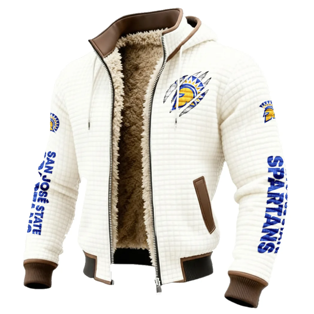 The Spartan Elite Fleece-Lined Hooded Jacket, Endurance Sport Thermal Hoody HVN1441SJ - White - Image 2