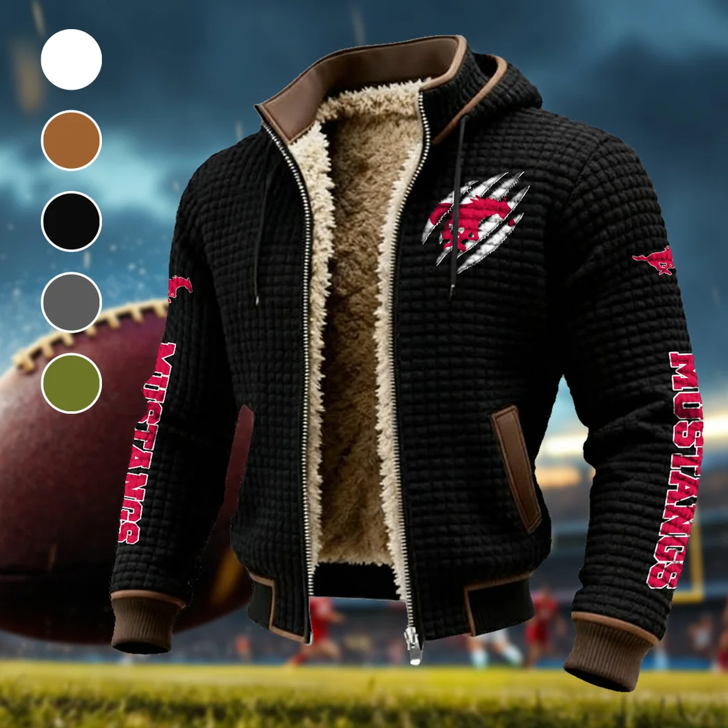 The Mustang Pride Fleece-Lined Hooded Jacket, Dynamic Training Hooded Shell HVN1441SM - Black