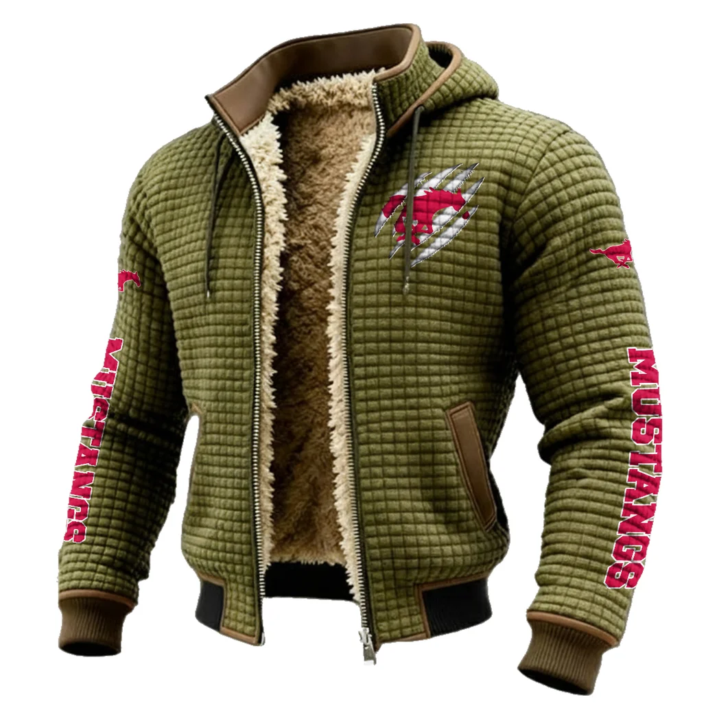 The Mustang Pride Fleece-Lined Hooded Jacket, Dynamic Training Hooded Shell HVN1441SM - Green - Image 2