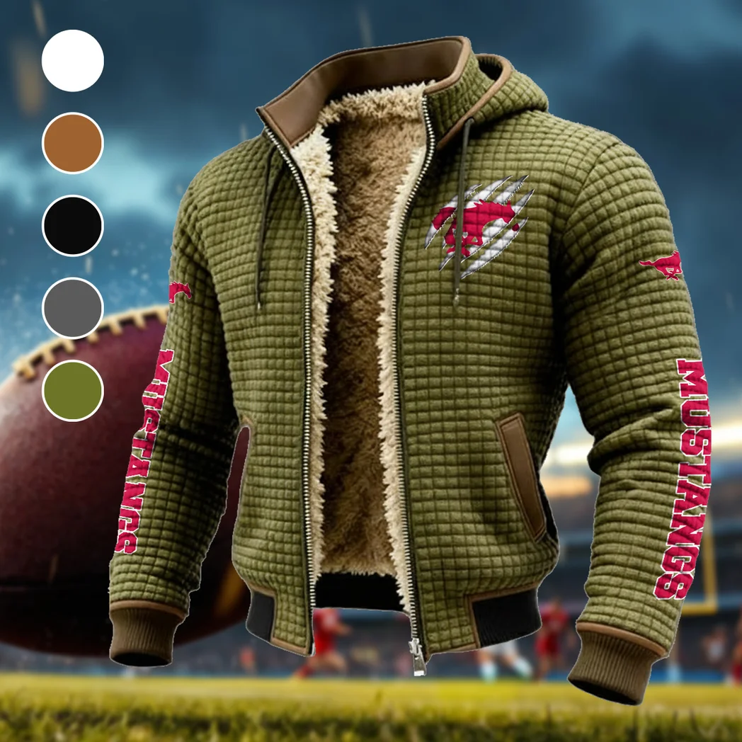 The Mustang Pride Fleece-Lined Hooded Jacket, Dynamic Training Hooded Shell HVN1441SM - Green