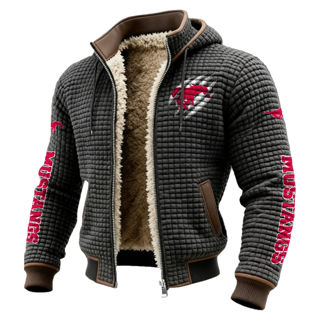 The Mustang Pride Fleece-Lined Hooded Jacket, Dynamic Training Hooded Shell HVN1441SM - Grey - Image 2