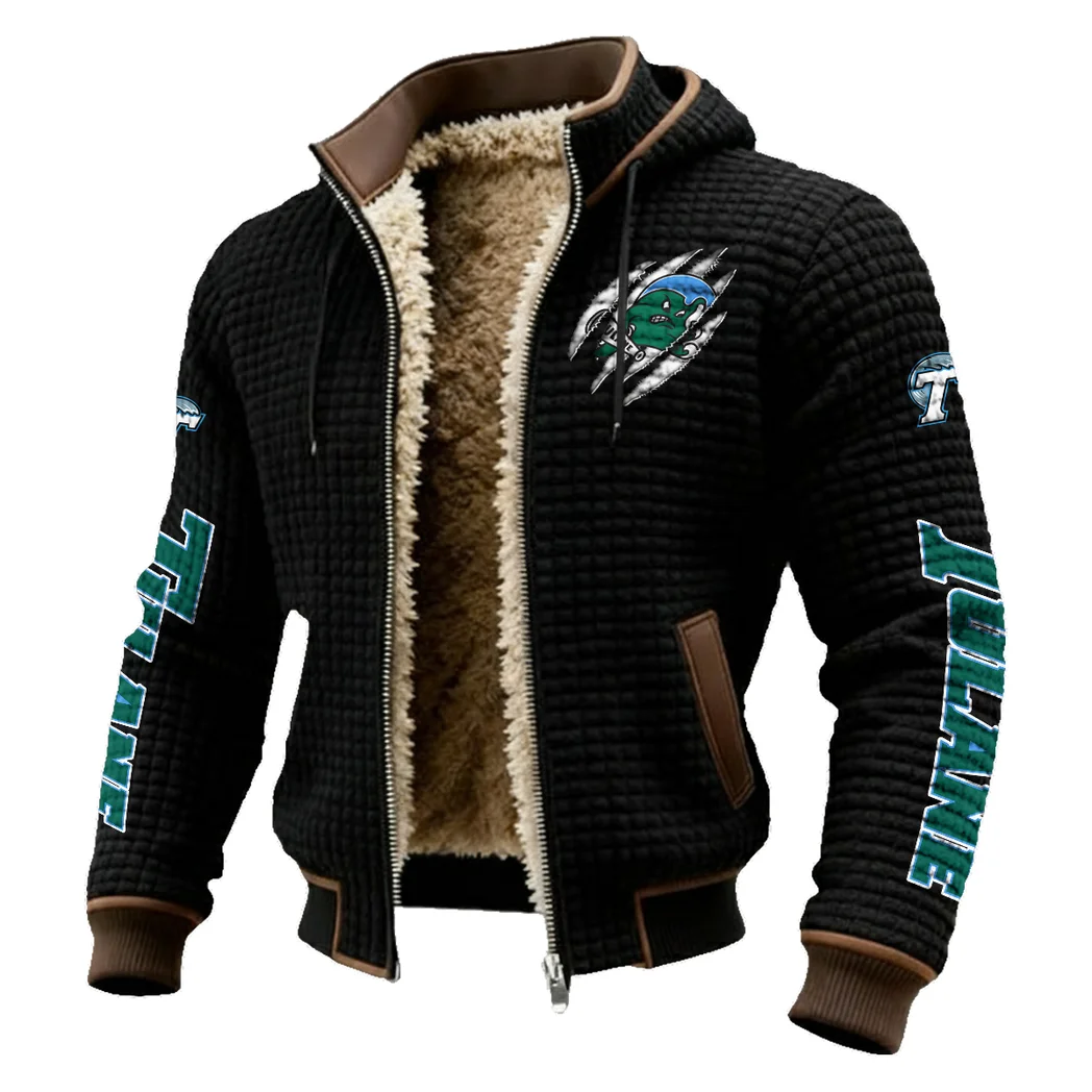 The Tulane Force Fleece-Lined Hooded Jacket, All-Mountain Hooded Fleece HVN1441TG - Black - Image 2