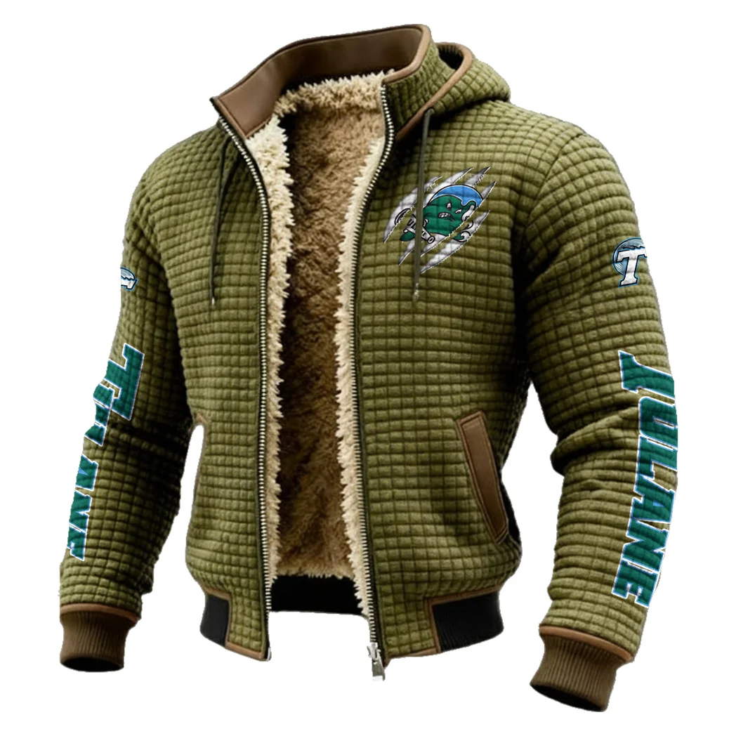 The Tulane Force Fleece-Lined Hooded Jacket, All-Mountain Hooded Fleece HVN1441TG - Green - Image 2