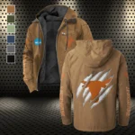 The Longhorn Elite Flannel Hoodie, Sport Fan Flannel Hoodie HVN1441TL - Camel
