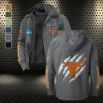 The Longhorn Elite Flannel Hoodie, Sport Fan Flannel Hoodie HVN1441TL - Gray