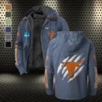The Longhorn Elite Flannel Hoodie, Sport Fan Flannel Hoodie HVN1441TL - Navy Blue