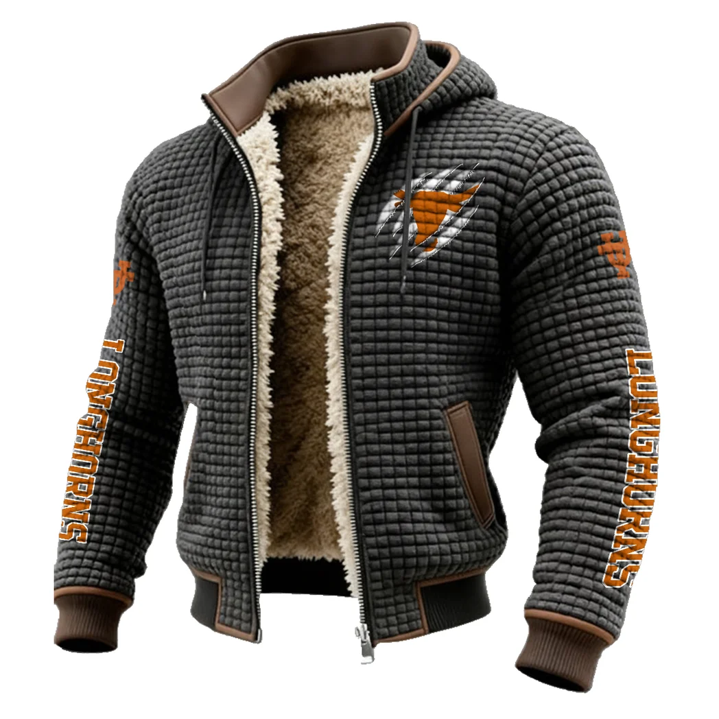 The Longhorn Elite Fleece-Lined Hooded Jacket, Alpine Ascent Hooded Jacket HVN1441TL - Grey - Image 2