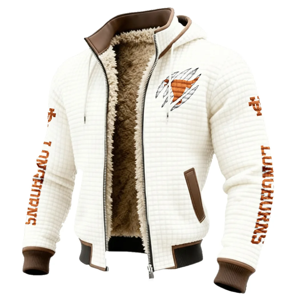 The Longhorn Elite Fleece-Lined Hooded Jacket, Alpine Ascent Hooded Jacket HVN1441TL - White - Image 2