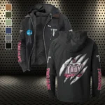 The Trojan Pride Flannel Hoodie, Athletic Spirit Fan Hoodie HVN1441TT - Black