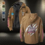 The Trojan Pride Flannel Hoodie, Athletic Spirit Fan Hoodie HVN1441TT - Camel