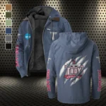 The Trojan Pride Flannel Hoodie, Athletic Spirit Fan Hoodie HVN1441TT - Navy Blue