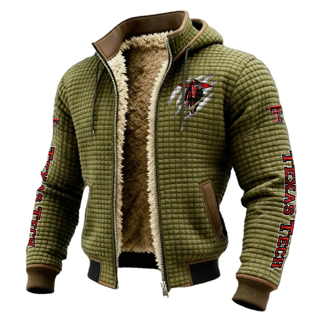 The Red Raider Nation Fleece-Lined Hooded Jacket, Rapid-Dry Fleece-Lined Hoody HVN1441TT - Green - Image 2
