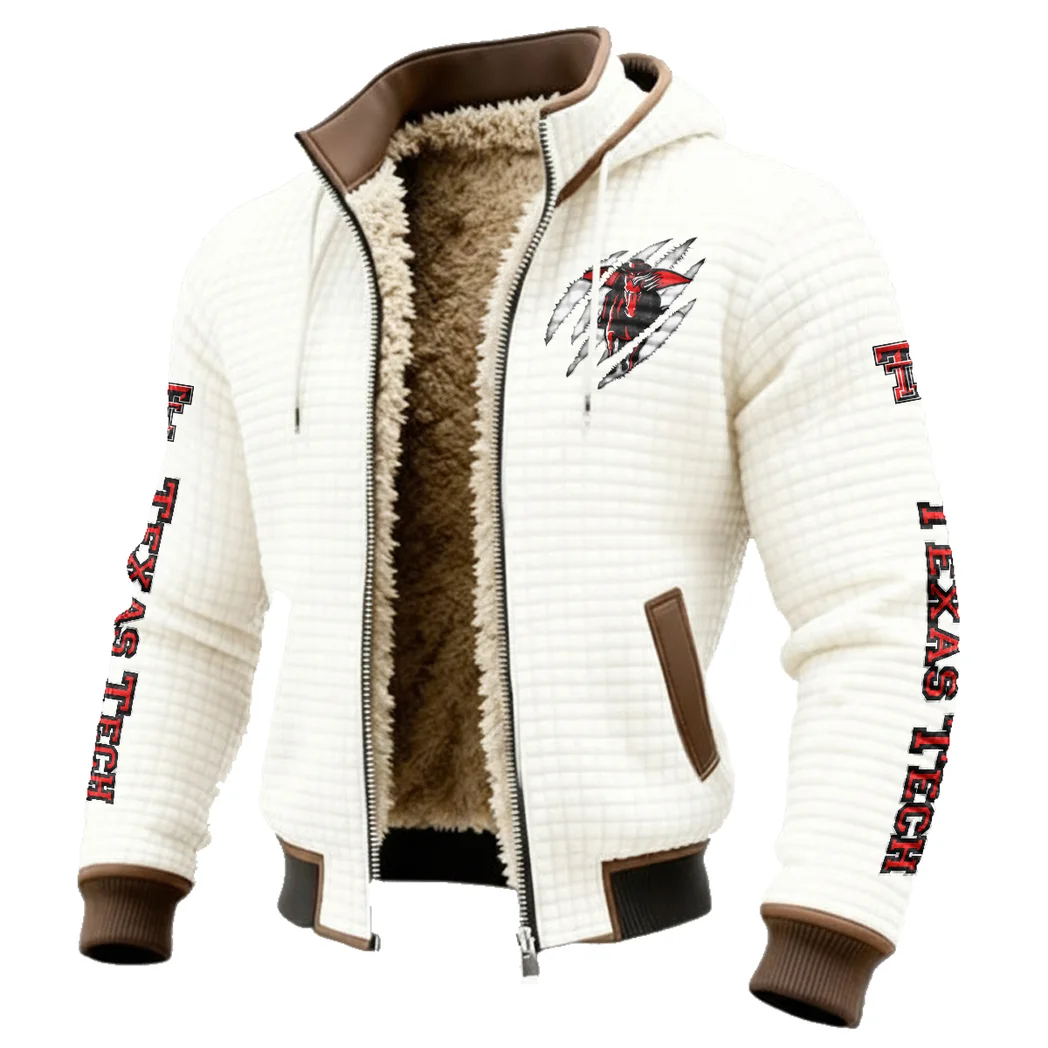 The Red Raider Nation Fleece-Lined Hooded Jacket, Rapid-Dry Fleece-Lined Hoody HVN1441TT - White - Image 2