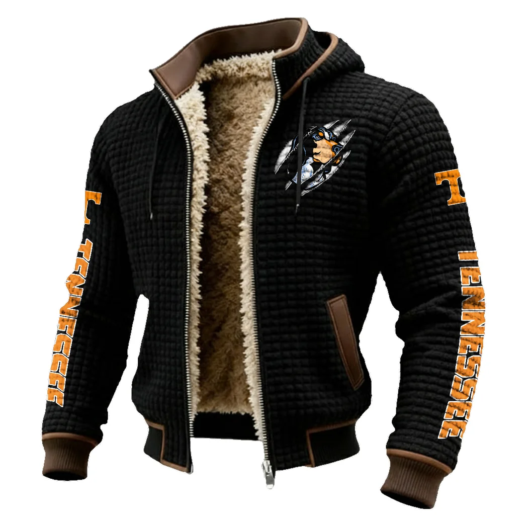 The Vol Nation Fleece-Lined Hooded Jacket, Elite Athlete Winter Jacket HVN1441TV - Black - Image 2
