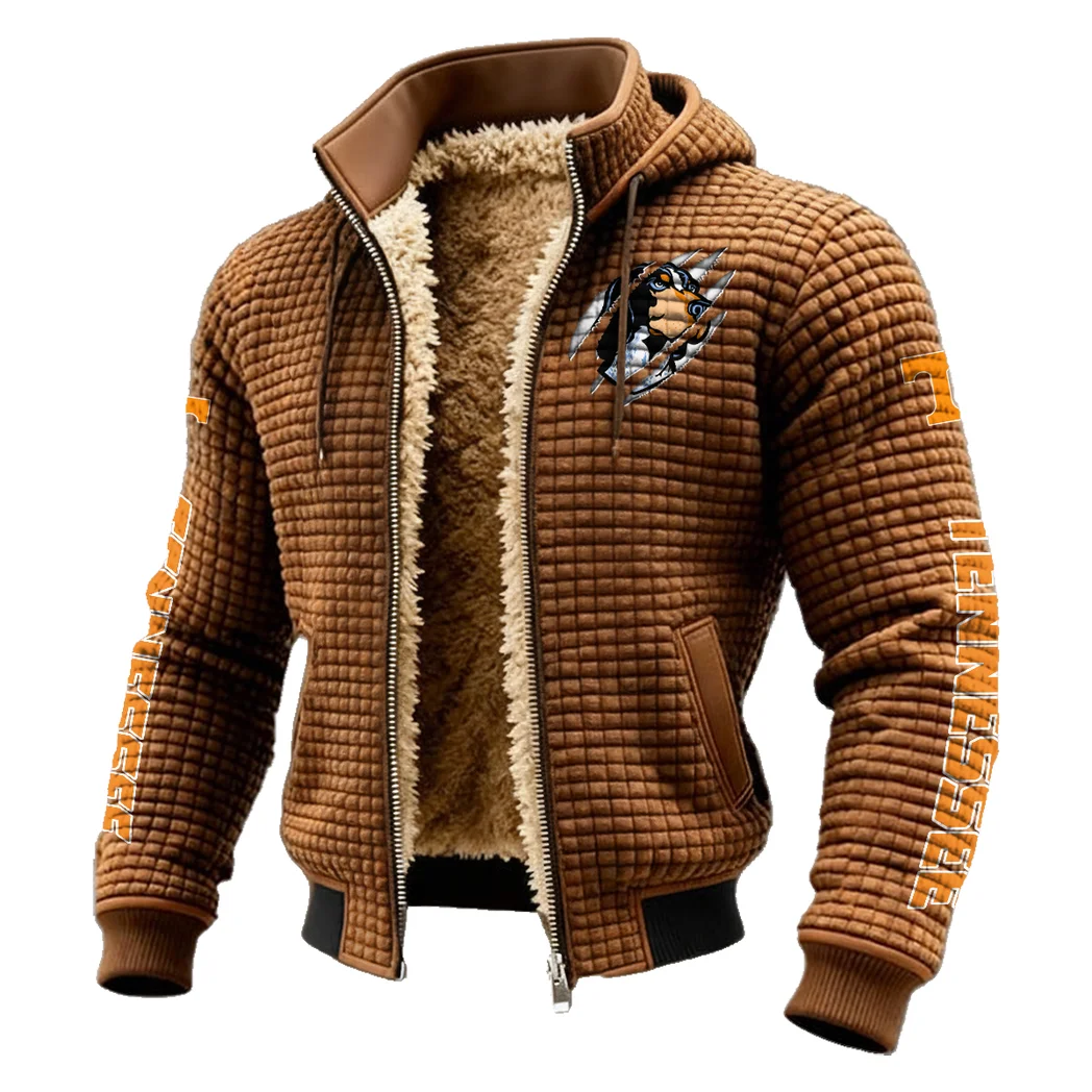 The Vol Nation Fleece-Lined Hooded Jacket, Elite Athlete Winter Jacket HVN1441TV - brown - Image 2