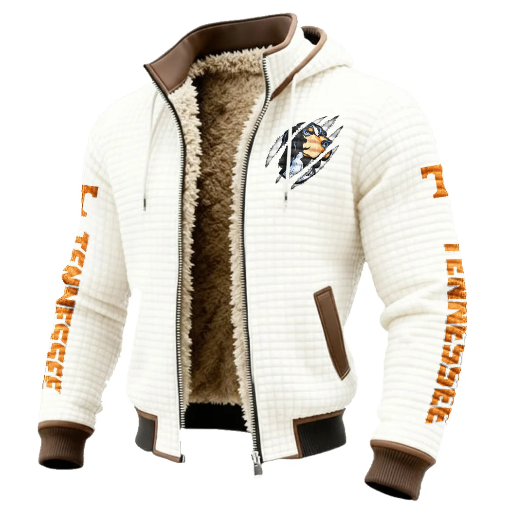 The Vol Nation Fleece-Lined Hooded Jacket, Elite Athlete Winter Jacket HVN1441TV - White - Image 2