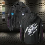 The Husky Nation Flannel Hoodie, Everyday Supporter Hooded Flannel HVN1441UC - Black