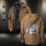 The Husky Nation Flannel Hoodie, Everyday Supporter Hooded Flannel HVN1441UC - Camel