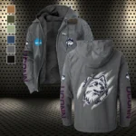 The Husky Nation Flannel Hoodie, Everyday Supporter Hooded Flannel HVN1441UC - Gray