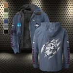 The Husky Nation Flannel Hoodie, Everyday Supporter Hooded Flannel HVN1441UC - Navy Blue