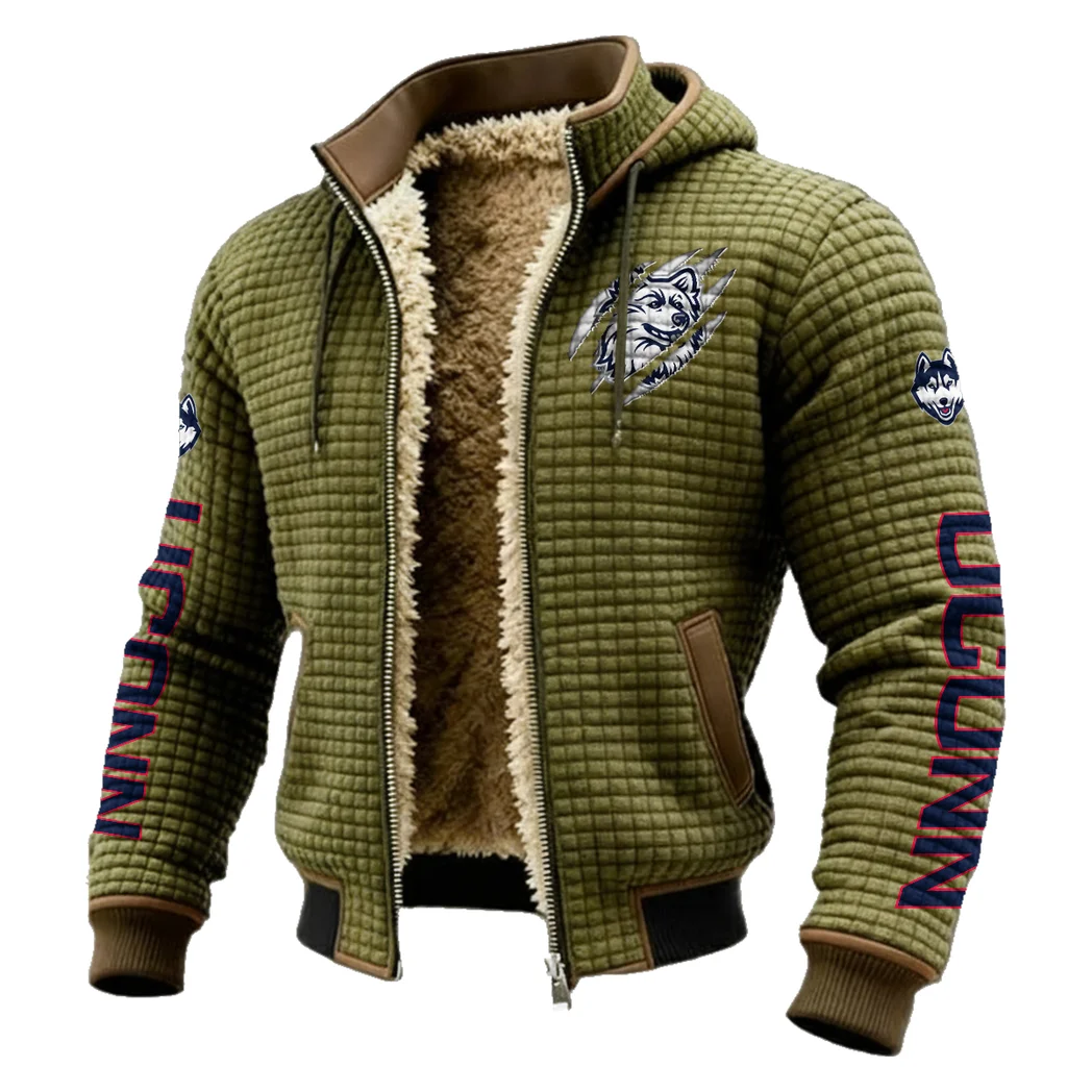 The Husky Nation Fleece-Lined Hooded Jacket, Wind-Blocker Insulated Hoody HVN1441UC - Green - Image 2