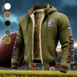 The Husky Nation Fleece-Lined Hooded Jacket, Wind-Blocker Insulated Hoody HVN1441UC - Green