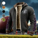 The Husky Nation Fleece-Lined Hooded Jacket, Wind-Blocker Insulated Hoody HVN1441UC - Grey