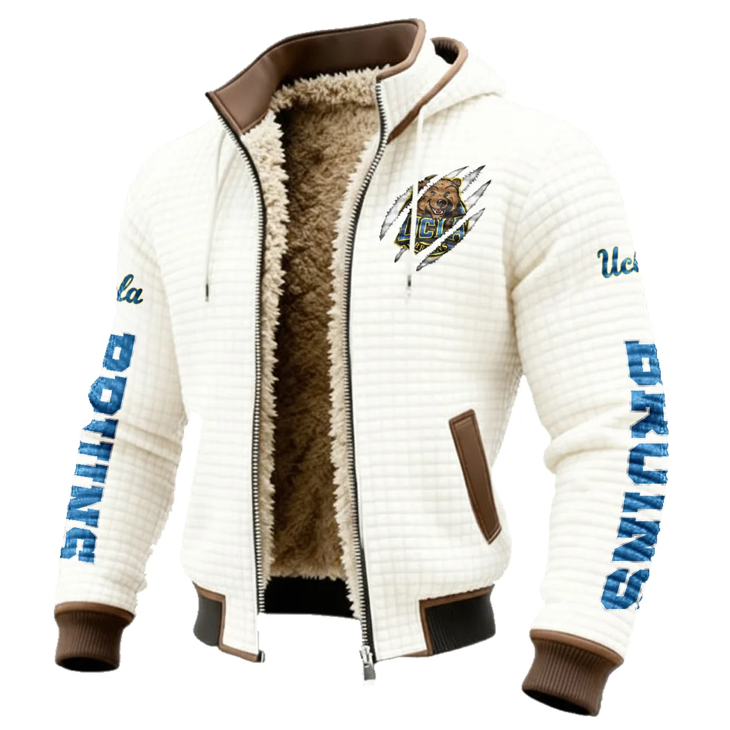 The UCLA Force Fleece-Lined Hooded Jacket, Storm-Ready Fleece-Lined Coat HVN1441UC - White - Image 2