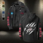 The Rebel Force Flannel Hoodie, Street Style Sport Hoodie HVN1441UN - Black