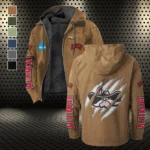 The Rebel Force Flannel Hoodie, Street Style Sport Hoodie HVN1441UN - Camel