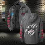 The Rebel Force Flannel Hoodie, Street Style Sport Hoodie HVN1441UN - Gray