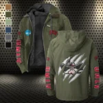 The Rebel Force Flannel Hoodie, Street Style Sport Hoodie HVN1441UN - Green