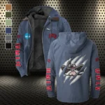 The Rebel Force Flannel Hoodie, Street Style Sport Hoodie HVN1441UN - Navy Blue