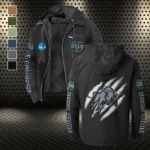 The Aggie Power Flannel Hoodie, Warm Fan Flannel Hoodie HVN1441US - Black