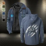 The Aggie Power Flannel Hoodie, Warm Fan Flannel Hoodie HVN1441US - Navy Blue