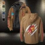 The Trojans Flannel Hoodie, Cold Game Day Hoodie HVN1441US - Camel