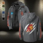 The Trojans Flannel Hoodie, Cold Game Day Hoodie HVN1441US - Gray