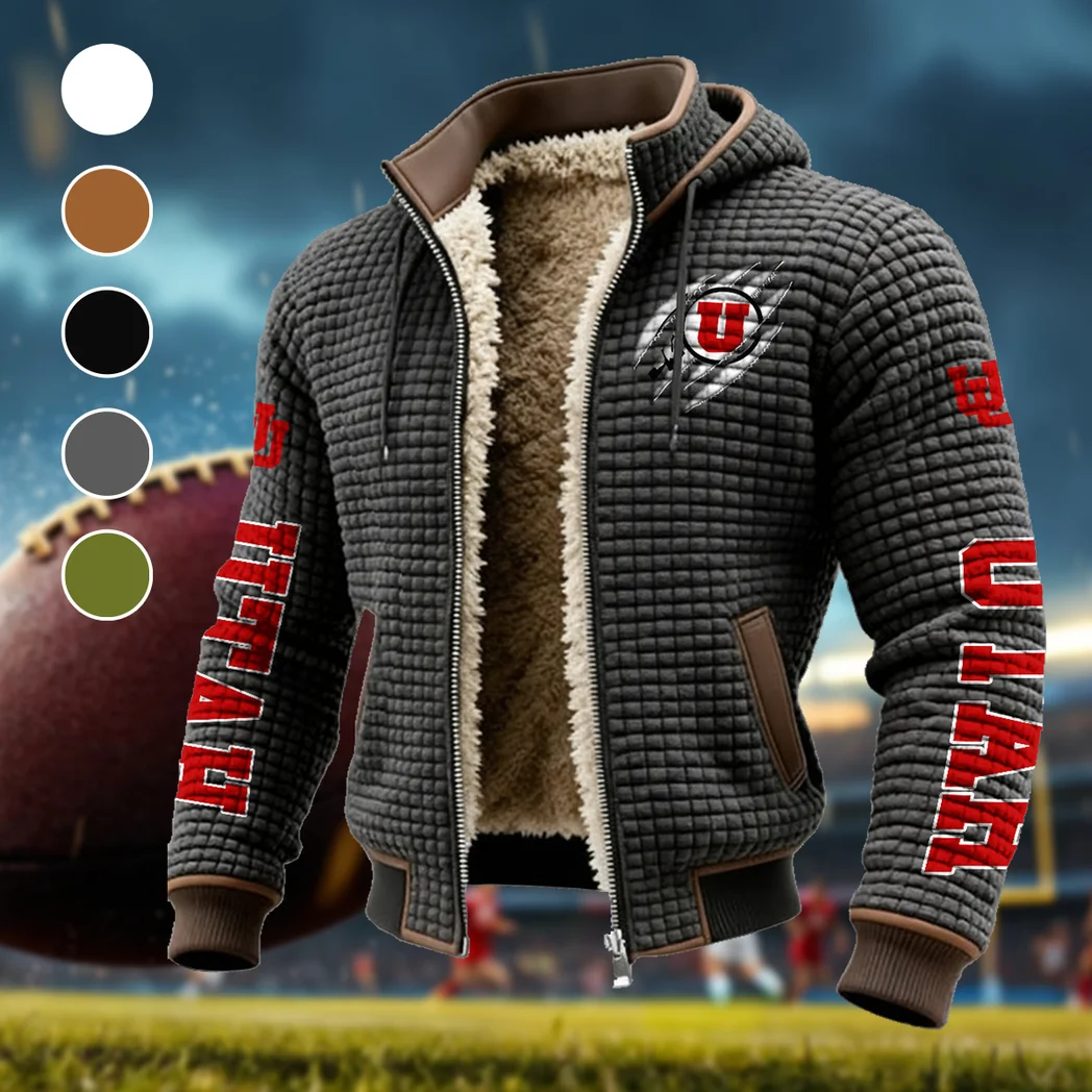 The Utah Pride Fleece-Lined Hooded Jacket, Deep Winter Insulated Hoody HVN1441UU - Grey