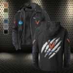 The Virginia Power Flannel Hoodie, All-Season Fan Hoodie HVN1441VI - Black