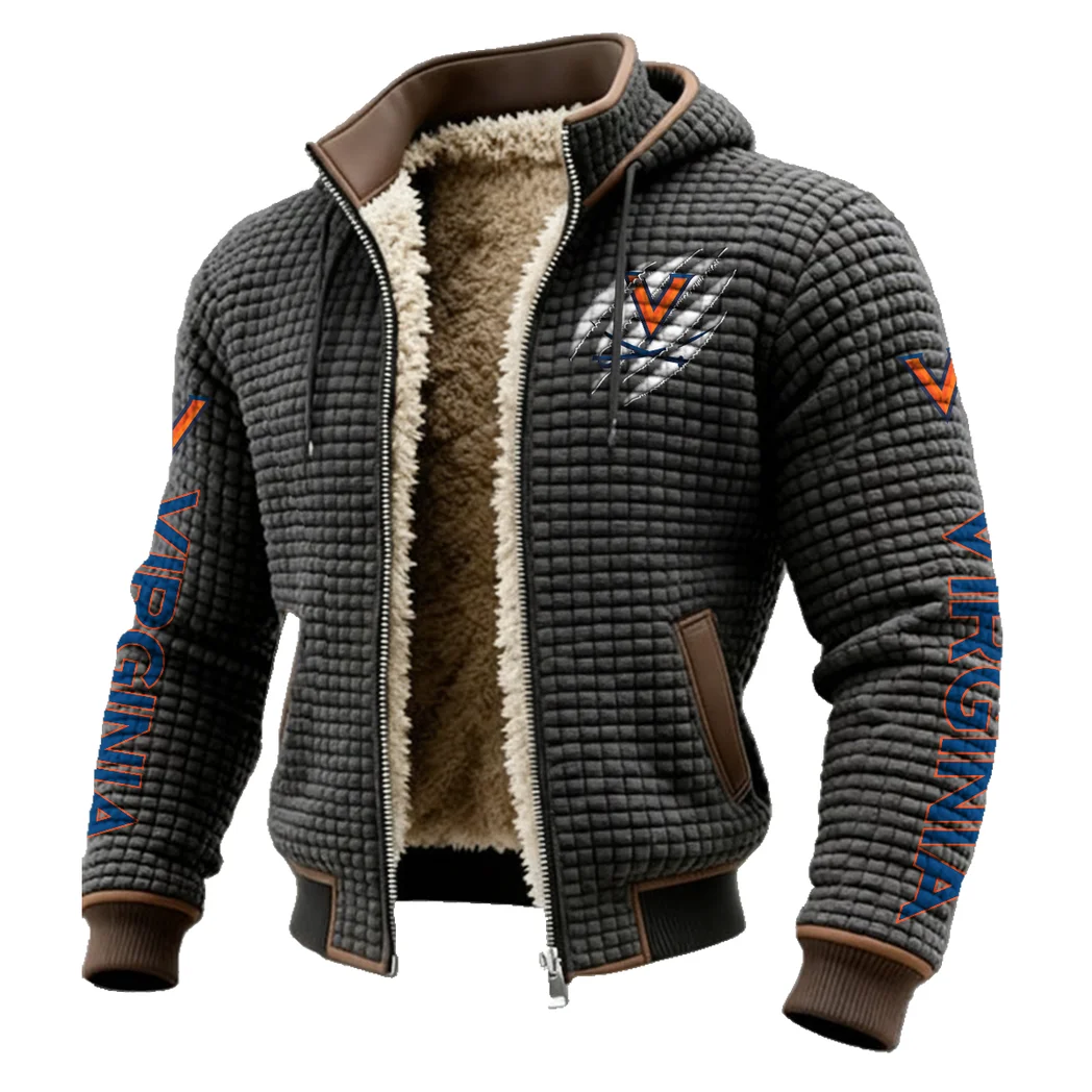 The Virginia Power Fleece-Lined Hooded Jacket, Dynamic Training Hooded Shell HVN1441VI - Grey - Image 2