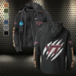 The Tech Spirit Flannel Hoodie, Bold Supporter Flannel Hoodie HVN1441VT - Black