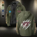 The Tech Spirit Flannel Hoodie, Bold Supporter Flannel Hoodie HVN1441VT - Green