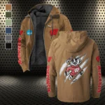 The Badger Nation Flannel Hoodie, True Fan Hooded Flannel HVN1441WB - Camel