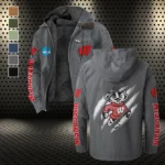 The Badger Nation Flannel Hoodie, True Fan Hooded Flannel HVN1441WB - Gray