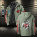 The Badger Nation Flannel Hoodie, True Fan Hooded Flannel HVN1441WB - Light Green